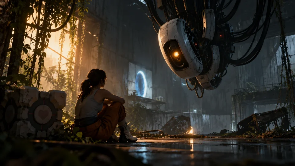 Editorial illustration: Portal, GLaDOS and the comedy of machine villains