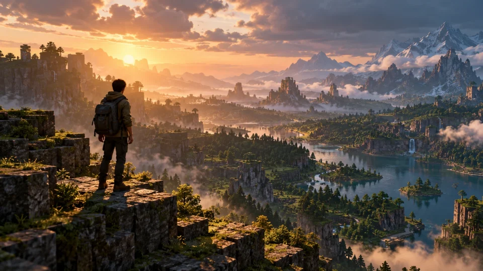 Editorial illustration: Procedural worlds: from Minecraft to generative levels